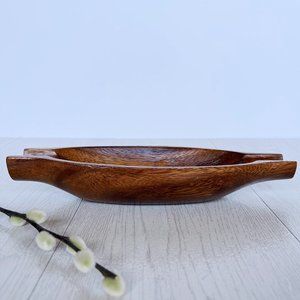 Beautiful Handcrafted Monkey Pod Wood Dish | MCM Decor